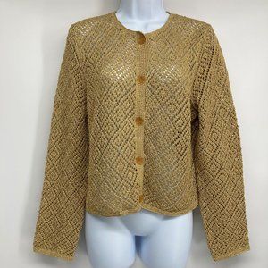 MICHAEL SIMON - L - VINTAGE 90s NWT Golden Cardigan